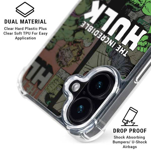 Marvel Classic Comics Hulk Fighter Vintage iPhone 16 Clear Case